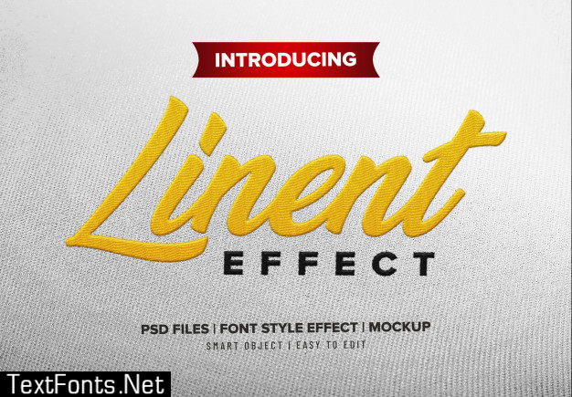 Realistic linent fabric font style text effect