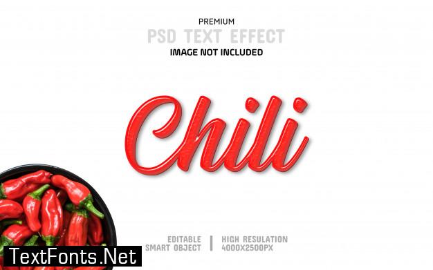 Red chili text effect template