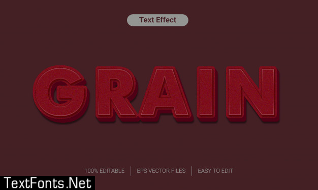 Red grain detail 3d eps text style effect