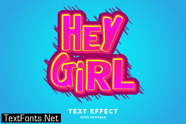 Red pink with scribble style text effect