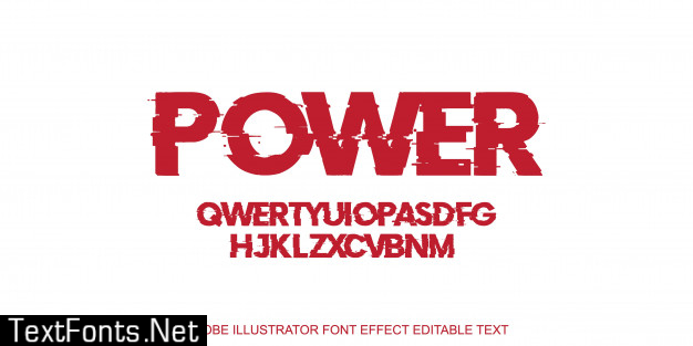 Red power editable text effect