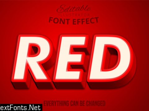 Red text, editable text effect