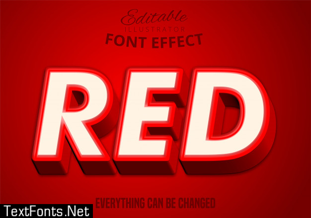 Red text, editable text effect