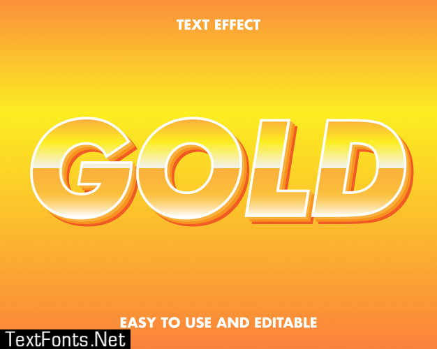 Retro gold gradient text effect.