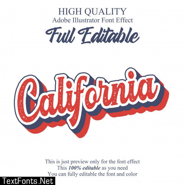 Retro script editable typography font effect