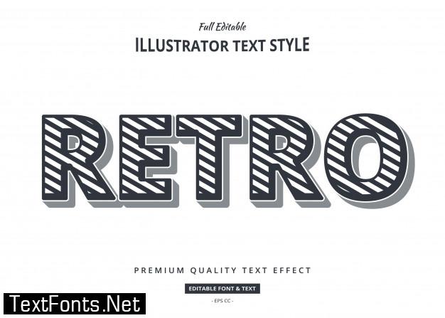 Retro stripped 3d text style effect