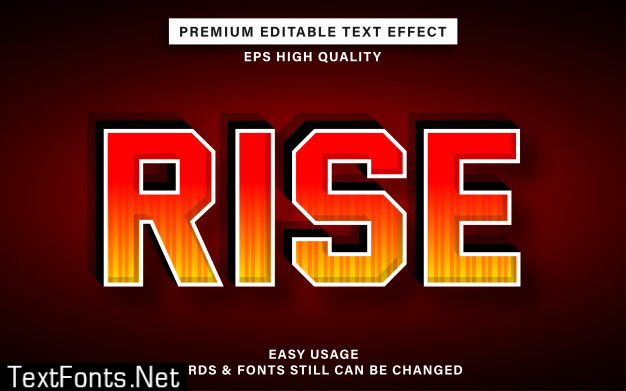 Rise editable text effect