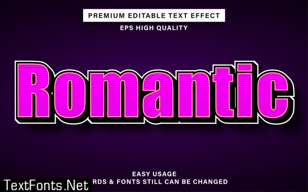 Romantic style text effect