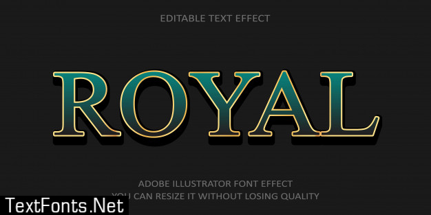 Royal text font effect