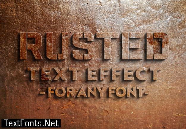 Rusted metal text effect