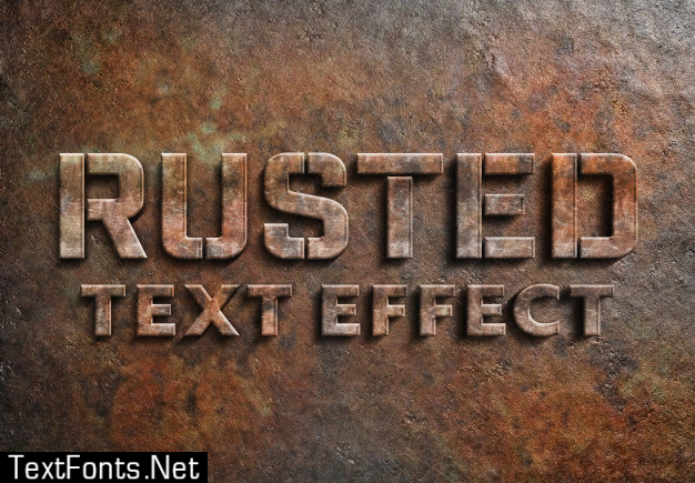 Rusted metal text effect