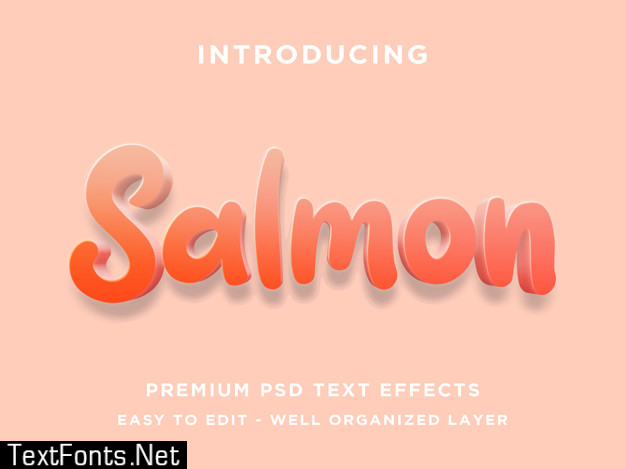 Salmon 3d text style effect