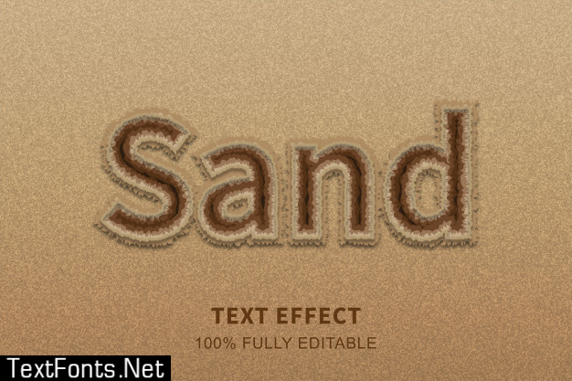 Sand beach style text effect, editable text