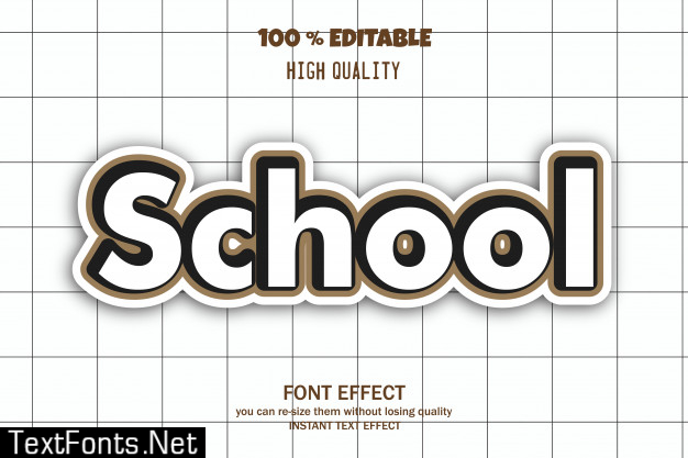 School editable font effect