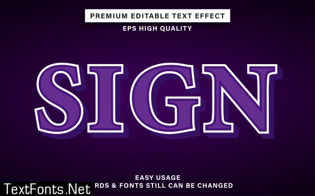 Sign editable text effect