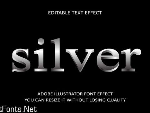 Silver editable text effect