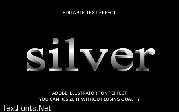 Silver editable text effect