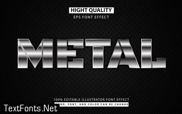 Silver metal text effect style