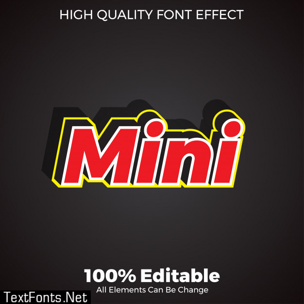 Simple 3d text style editable font effect