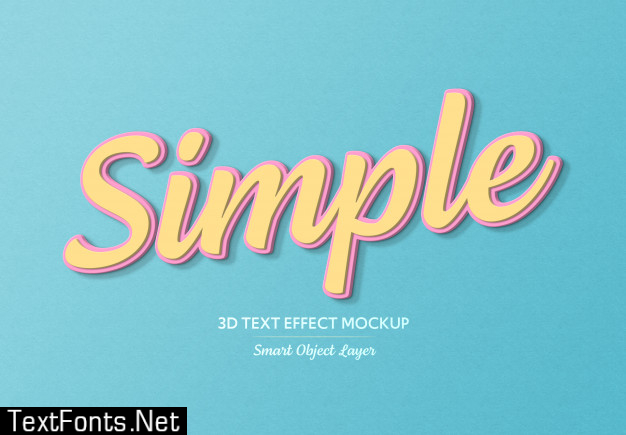 Simple bold 3d text effect template