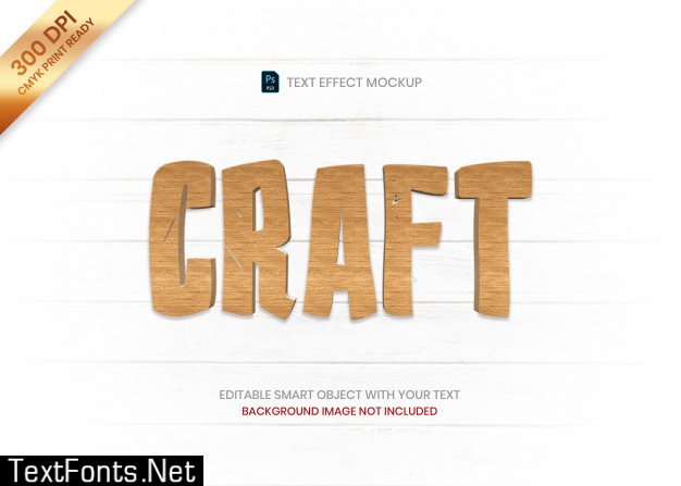 Simple wooden 3d logo text effect template