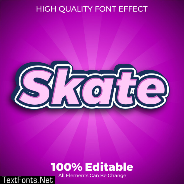 Skate stickers text style editable font effect