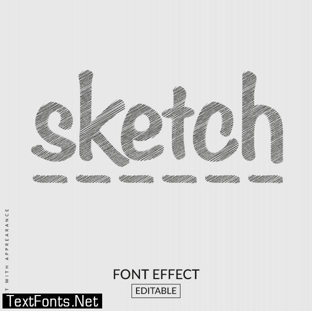 Sketch text font effect