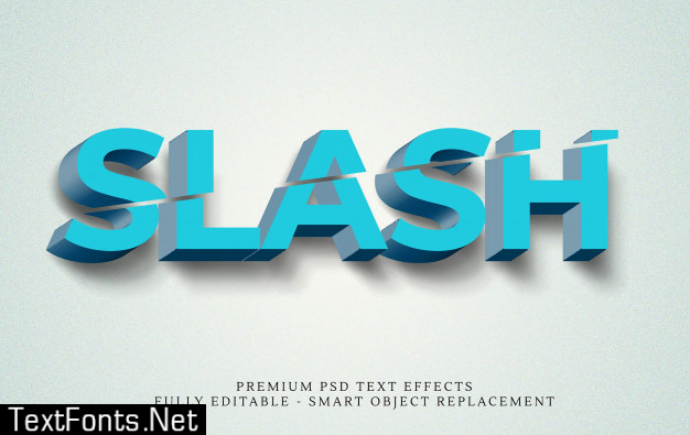 Slash 3d text style effect