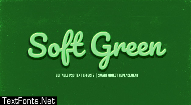 Soft green  3d text style effect