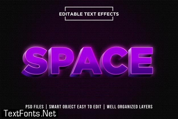 Space 3d text effect