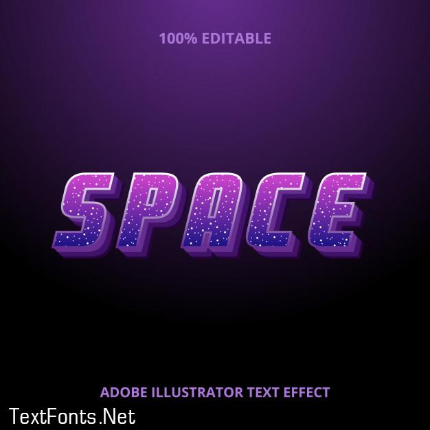 Space text style effect premium