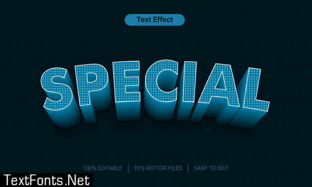 Special pop with blue color text style effect