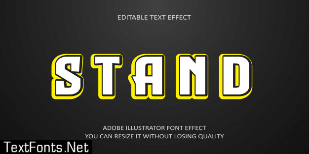 Stand editable text effect