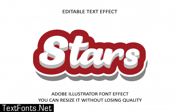 Stars editable text font effect