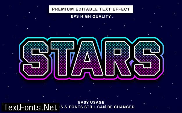 Stars style text effect