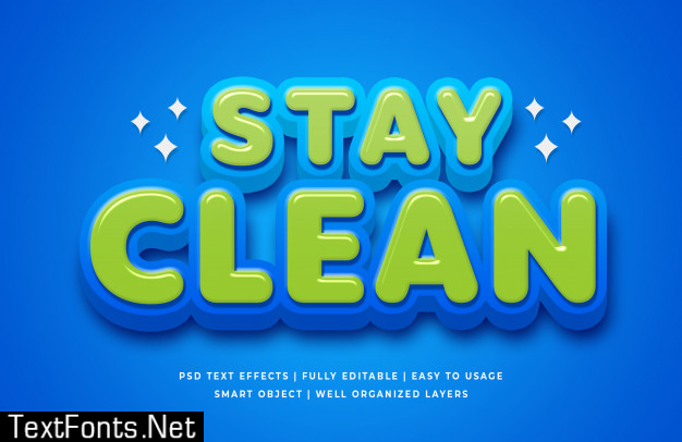 Stay clean  text style effect