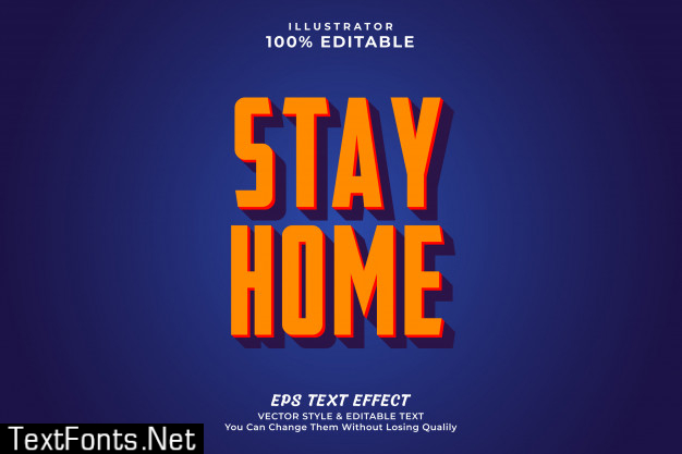 Stay home text effect- editable premium