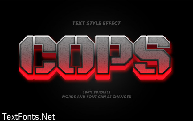 Strong bold cops or army text style effect