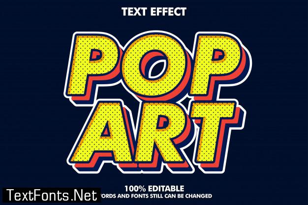 Strong bold retro pop art text effect for old style