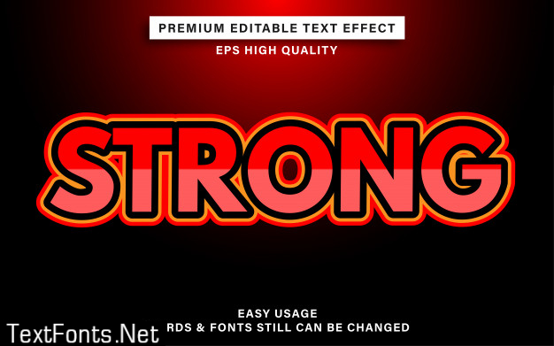 Strong red editable text style effect