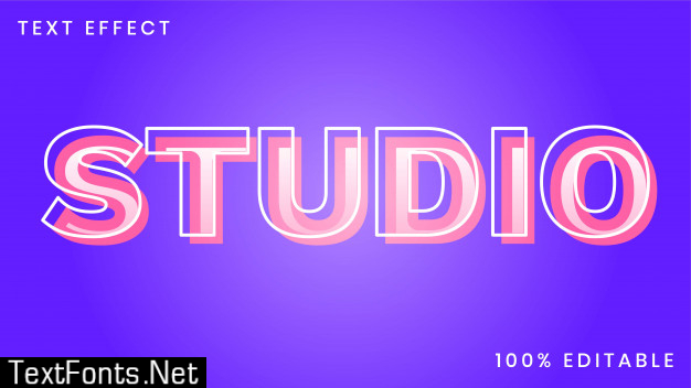 Studio text effect style template