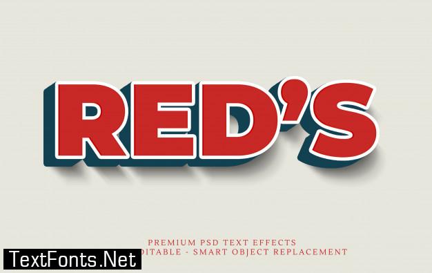 Super red 3d text style effect psd