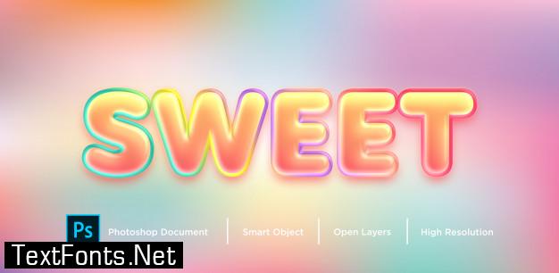 Sweet vibrant color text effect design