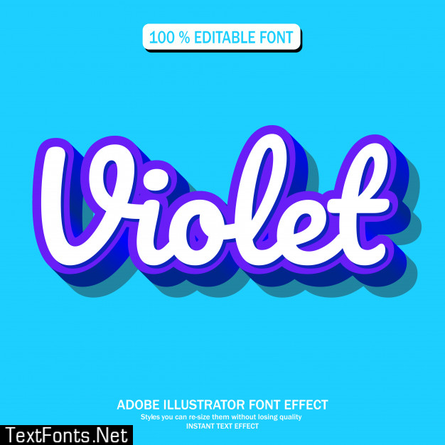 Text effect for cool futuristic with violet color