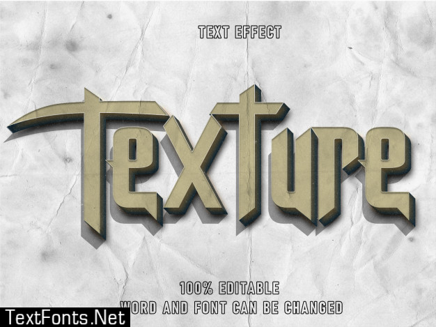 Texture text style effect editable font paper texture  style vintage