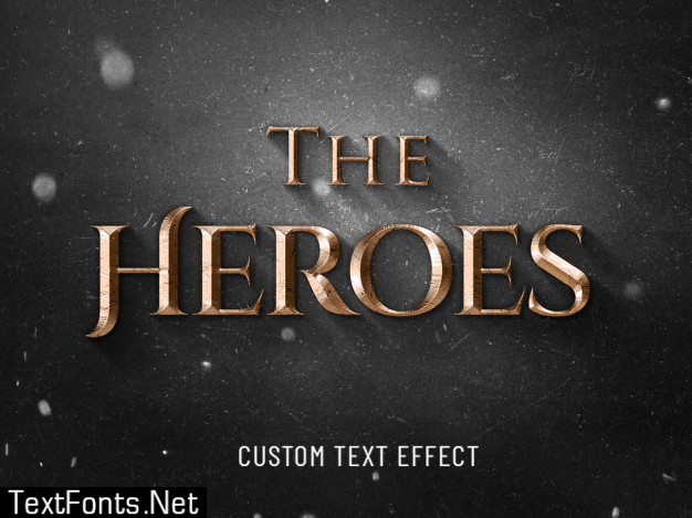 The heroes cinematic 3d text effect