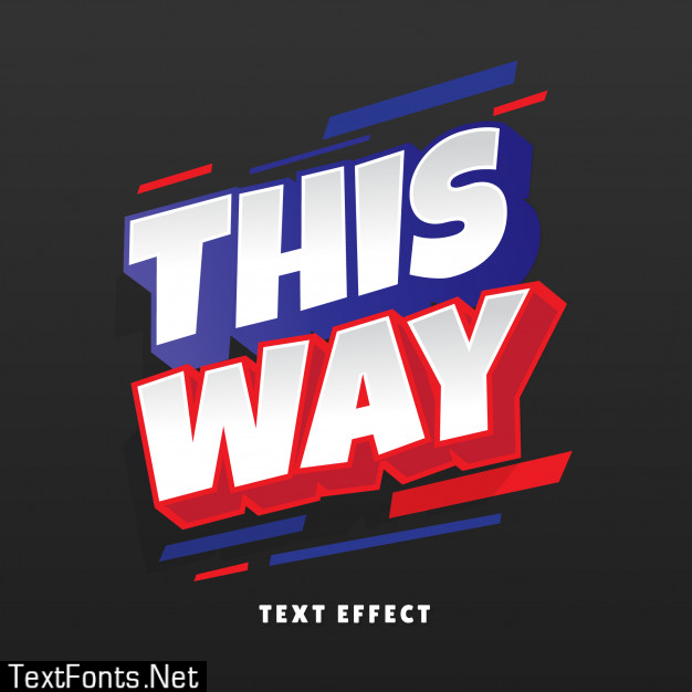 This way 3d text effect