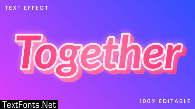 Together 3d text style effect