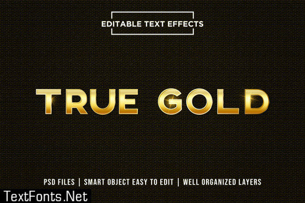 True gold text effect