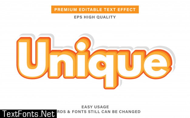 Unique editable text style effect